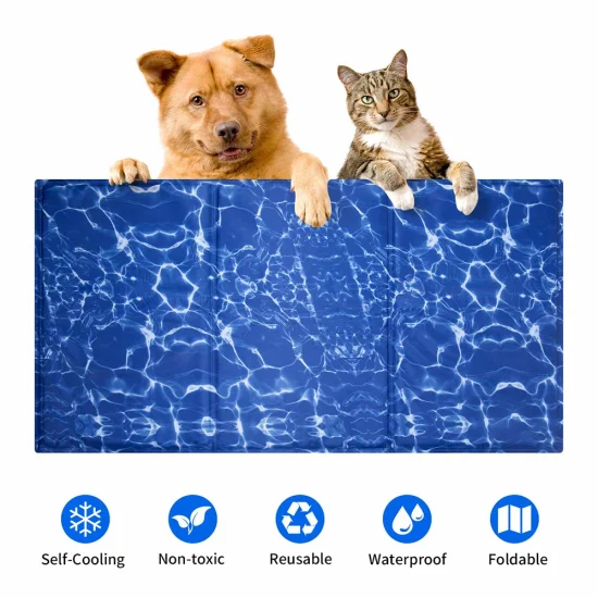 Nouveau tapis de refroidissement imperméable à la mode, résistant à la déchirure, activé par pression, Gel rafraîchissant pour chien, lit frais pour animaux de compagnie, meilleur lit d'été